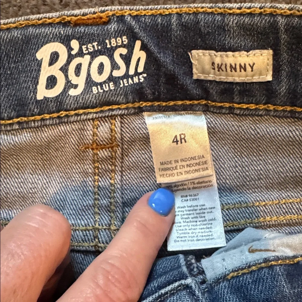 Distressed Denim Blue Jeans, Size 4 kids